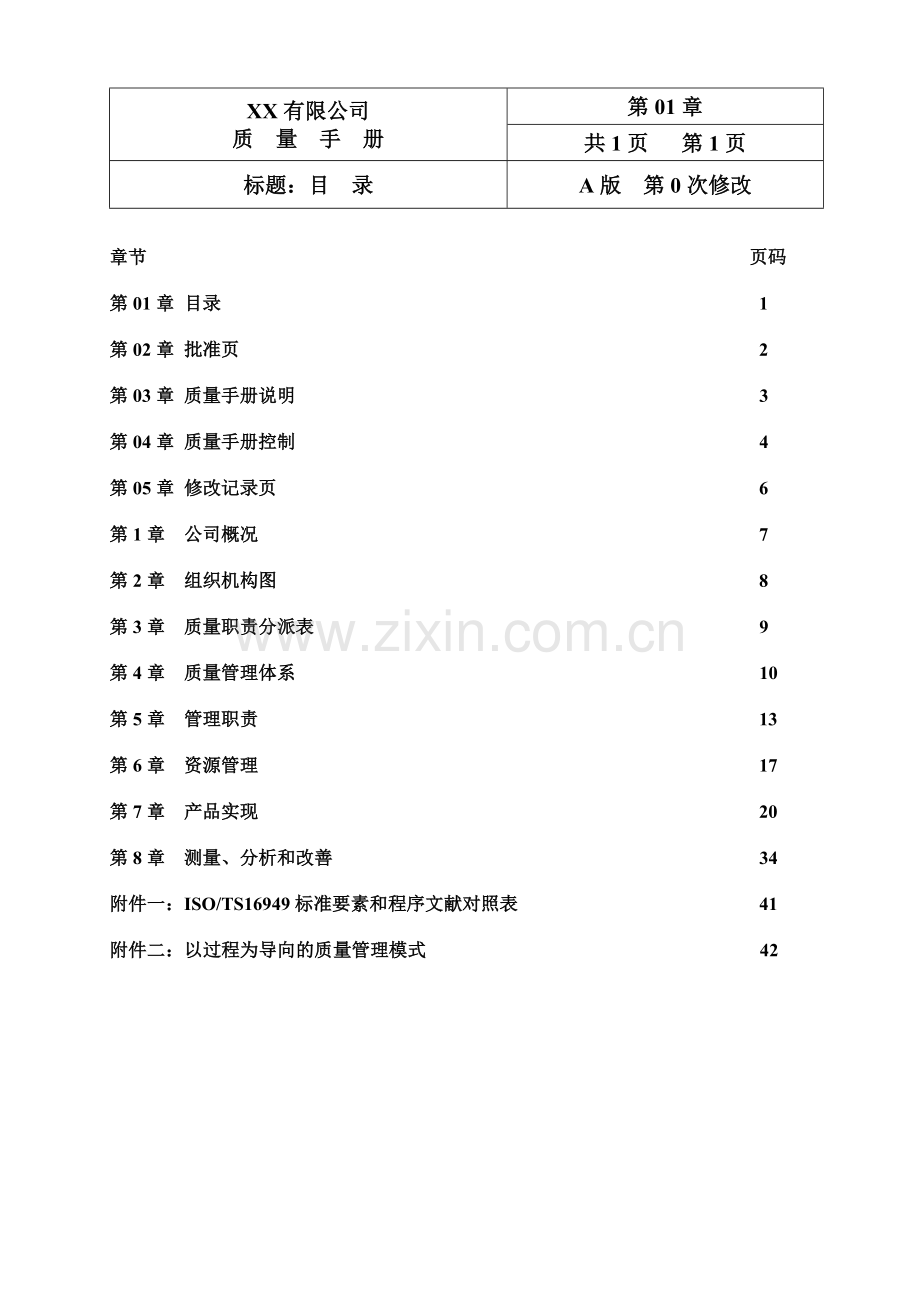 有限公司质量手册模板.doc_第2页