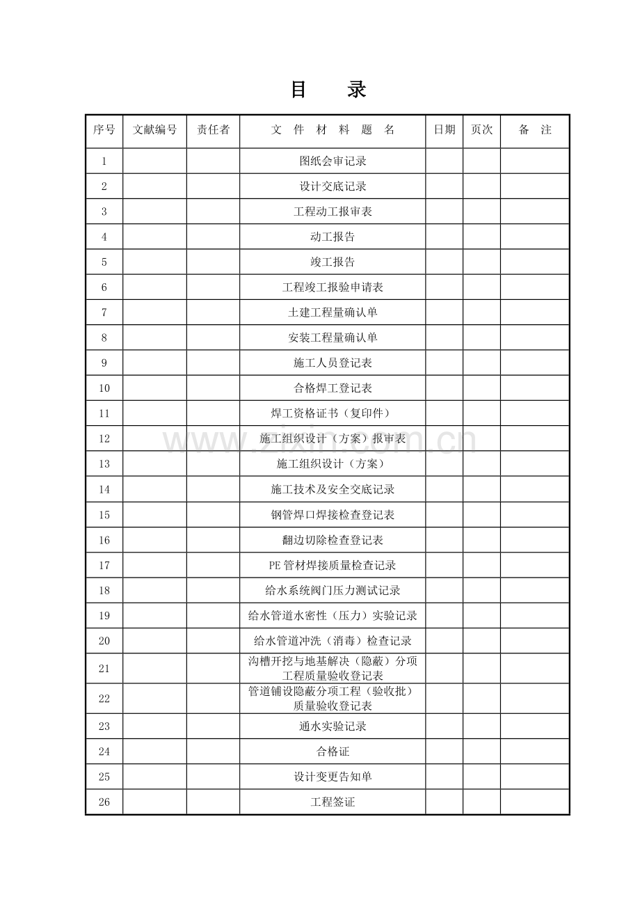 供水竣工资料模板.doc_第2页