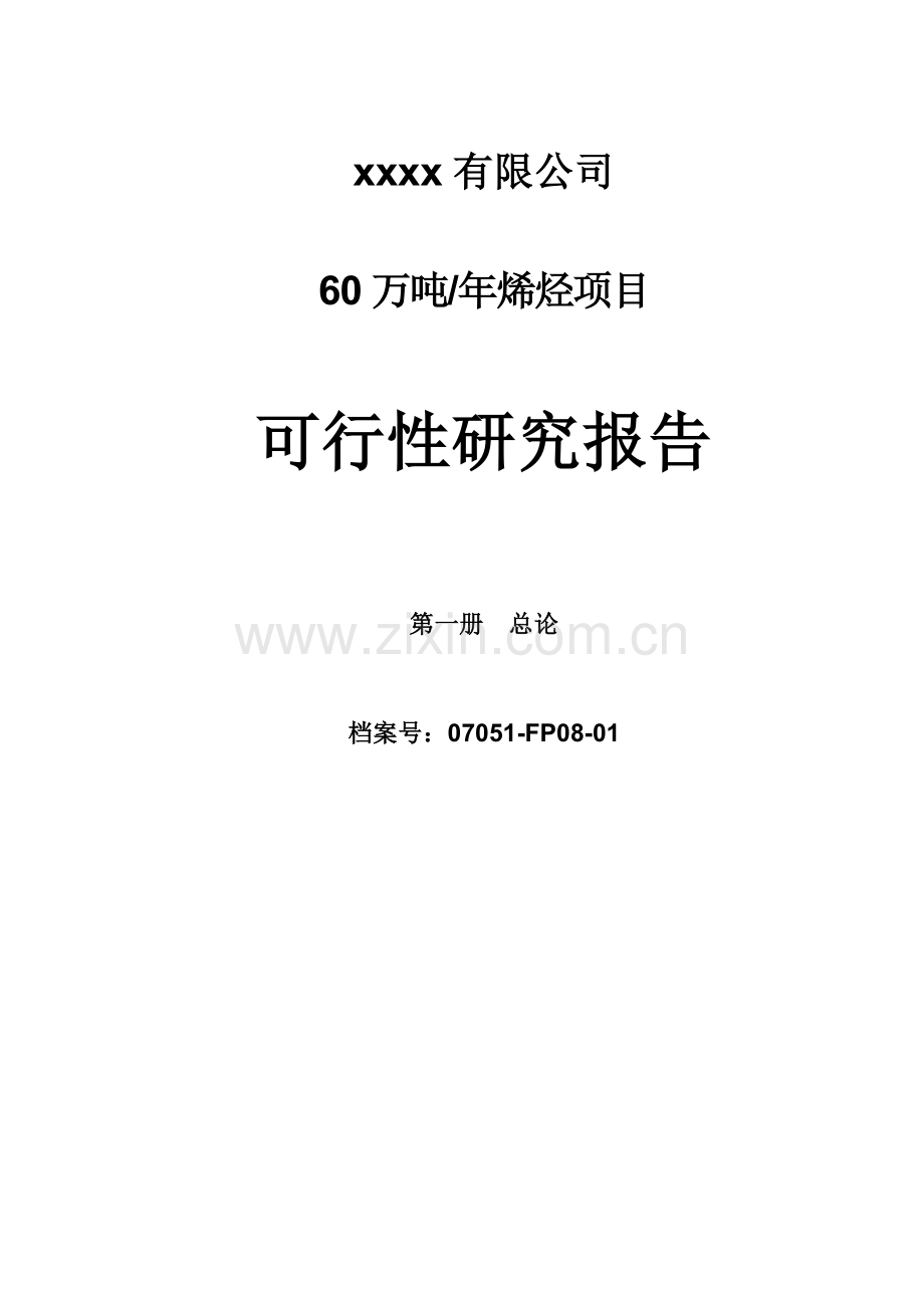 60万吨煤制烯烃项目可研.doc_第1页