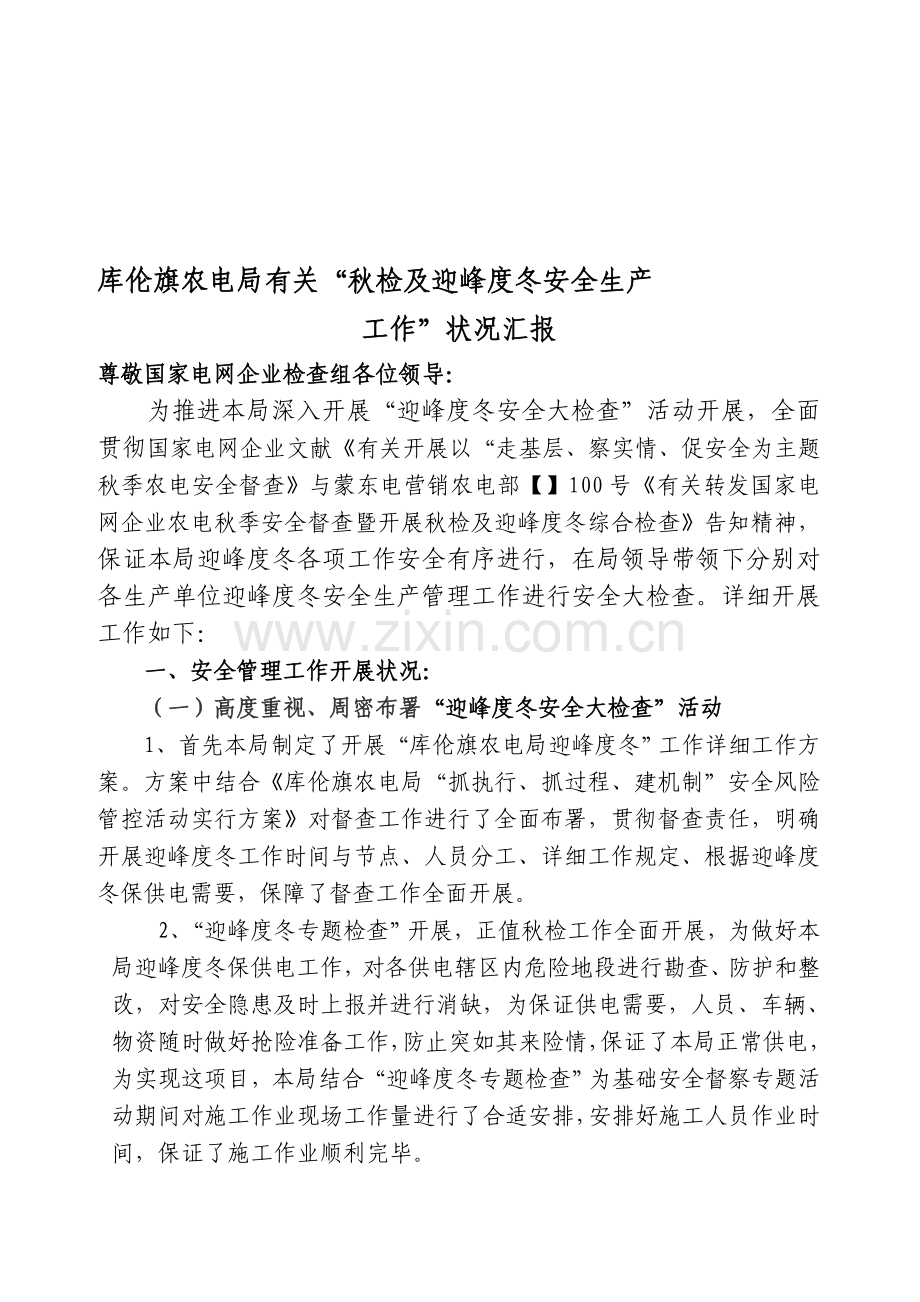 国网公司检查汇报材料.doc_第1页