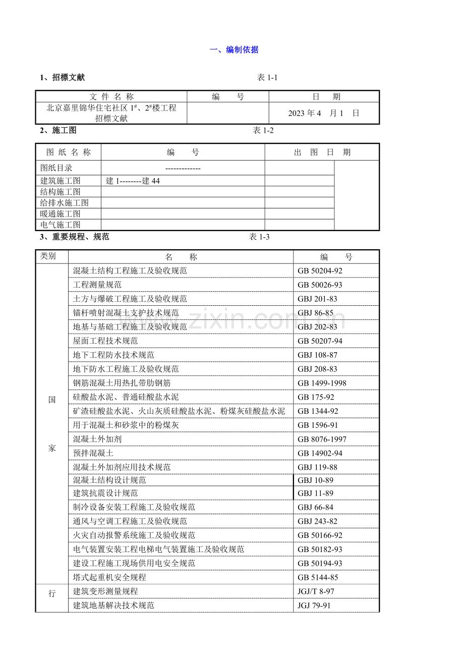 嘉里锦华住宅小区栋栋楼工程施工组织设计方案.doc_第1页