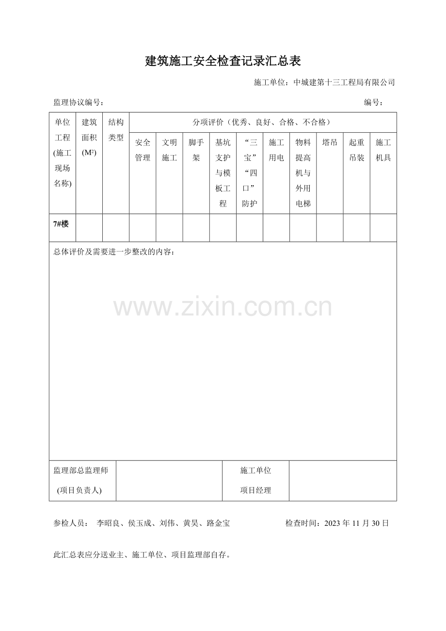 工程监理安全检查记录表.doc_第2页