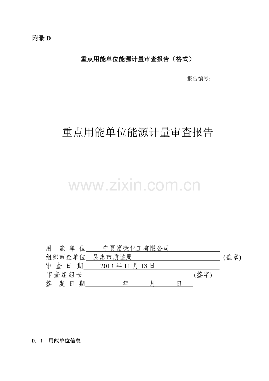 重点用能单位能源计量审查报告.doc_第1页