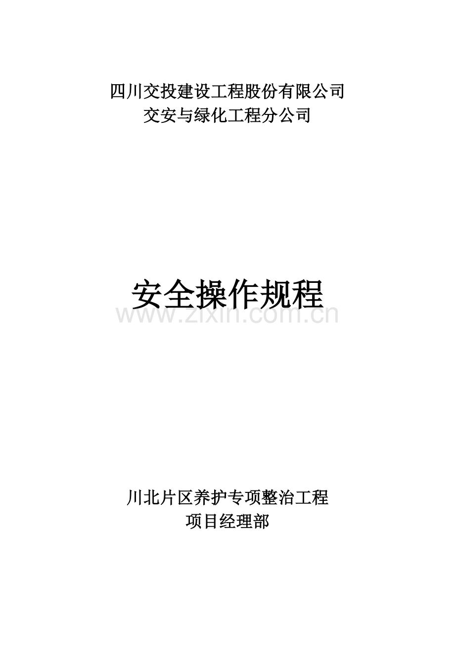 养护专项整治工程安全操作规程.doc_第1页