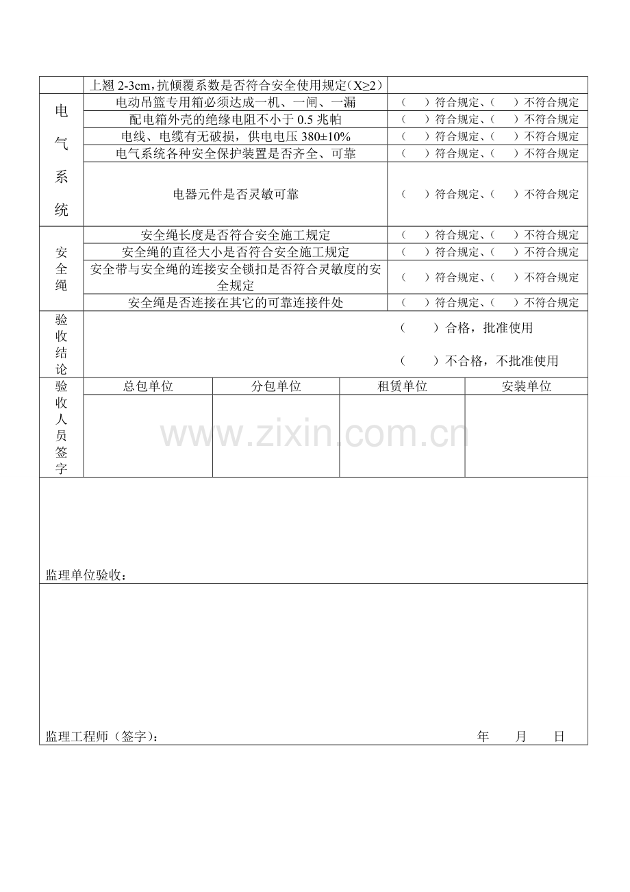 吊篮检查验收记录表.doc_第2页