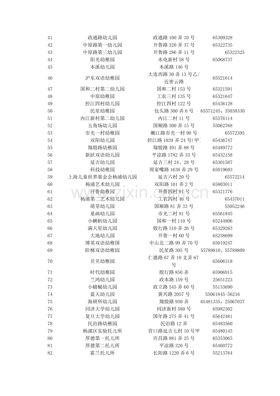 上海杨浦区幼儿园一览表.doc_第2页