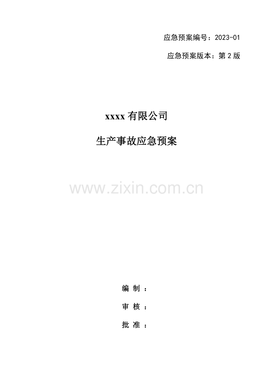 公司生产事故应急预案备案.docx_第1页