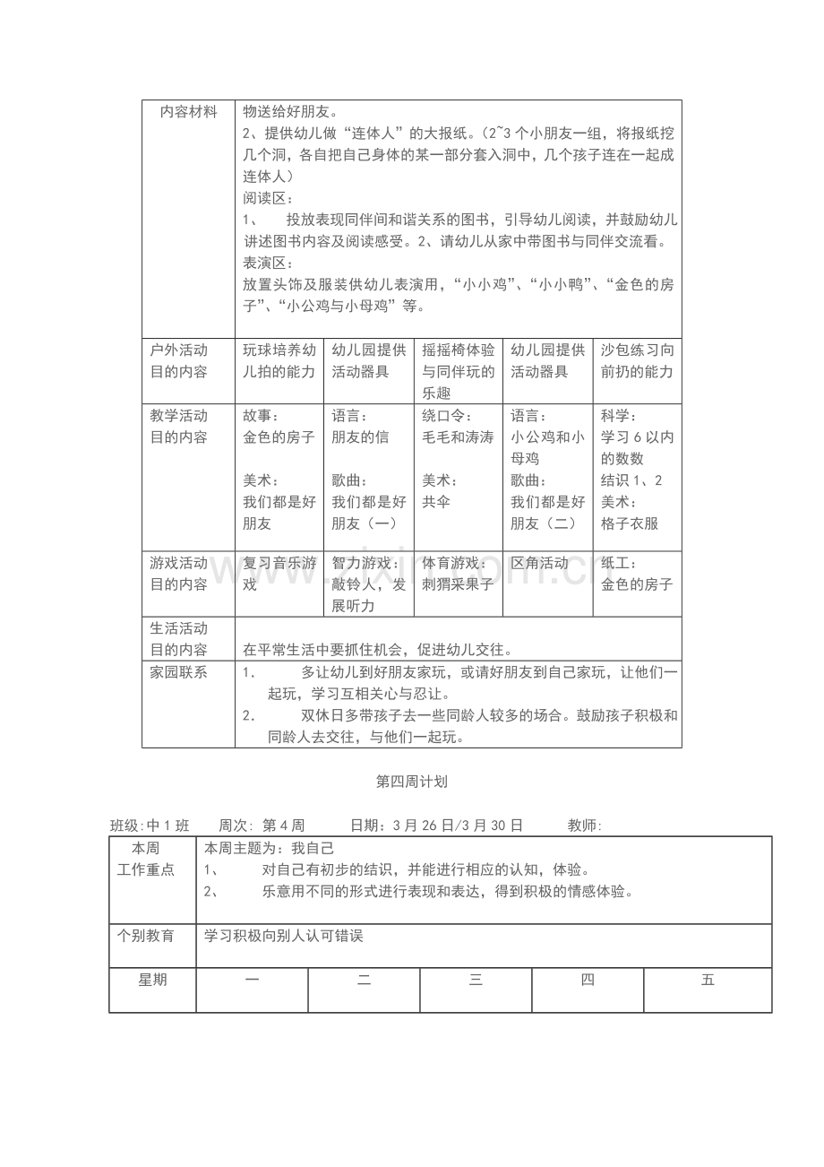 新版幼儿园周工作计划表.doc_第3页