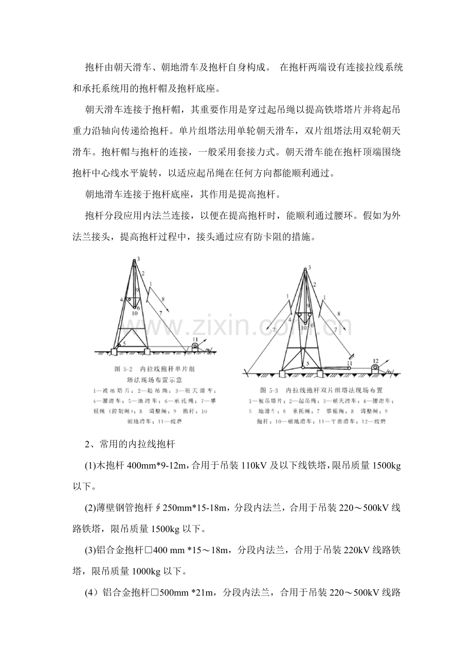 内拉线抱杆分解组塔施工方案.doc_第2页