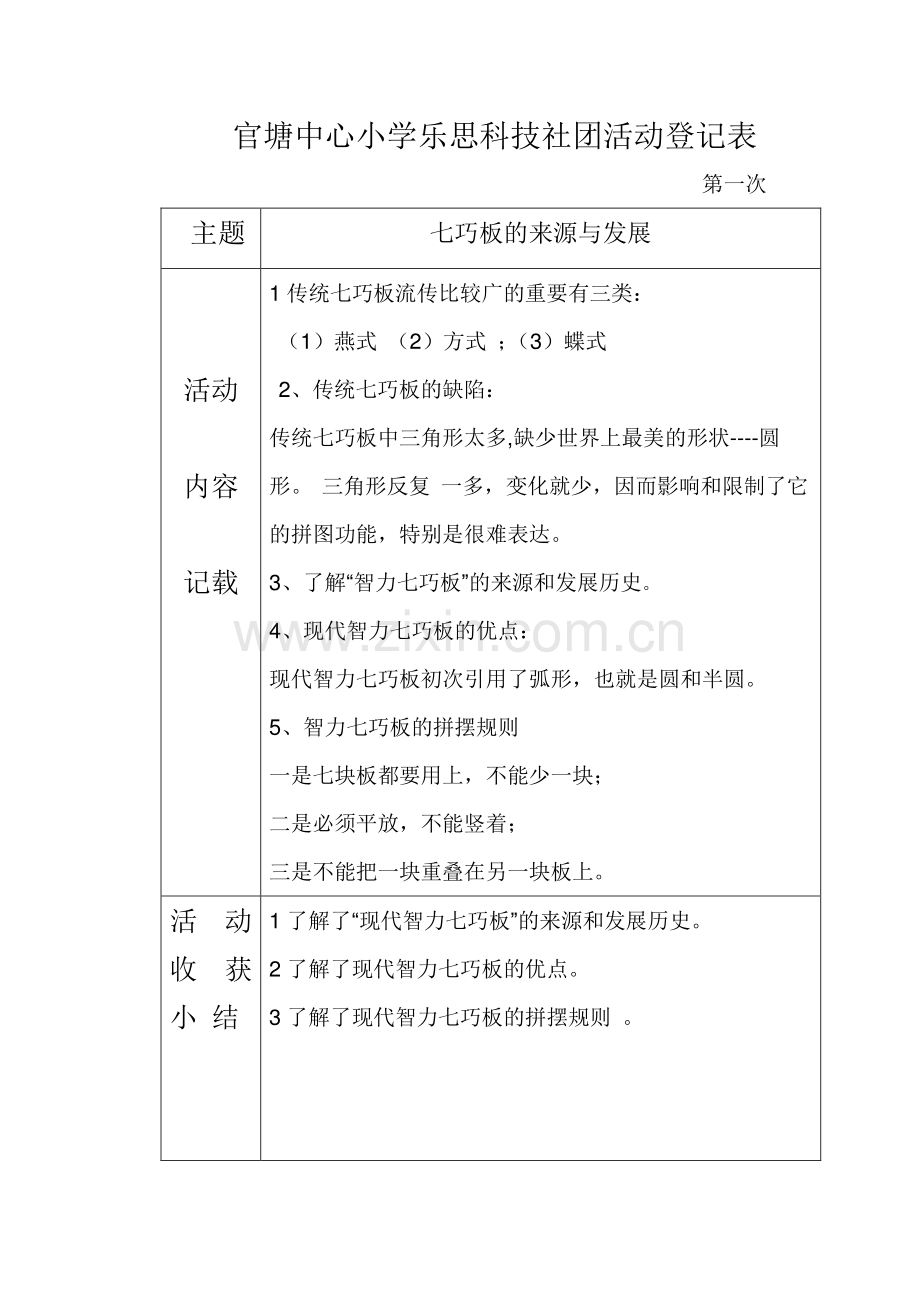官塘中心小学乐思科技社团活动记录表.doc_第1页