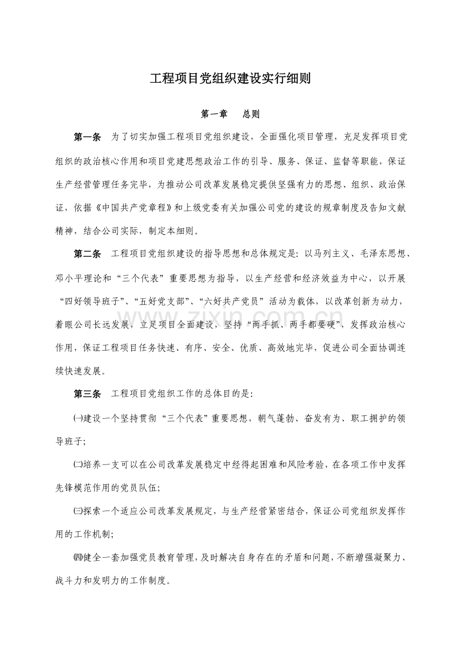 工程项目党组织建设实施细则.doc_第1页