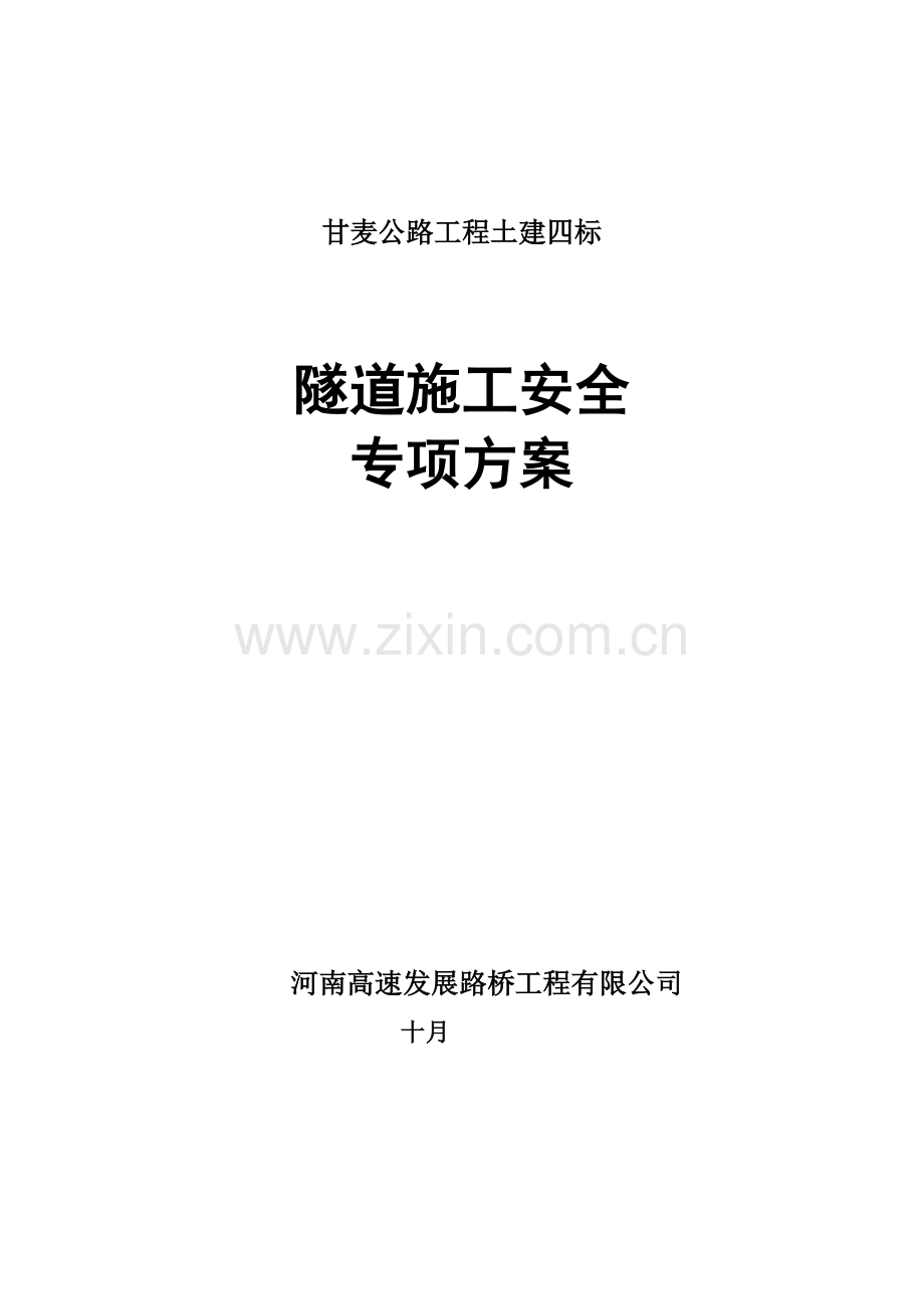 琥珀隧道安全施工专项方案.doc_第1页