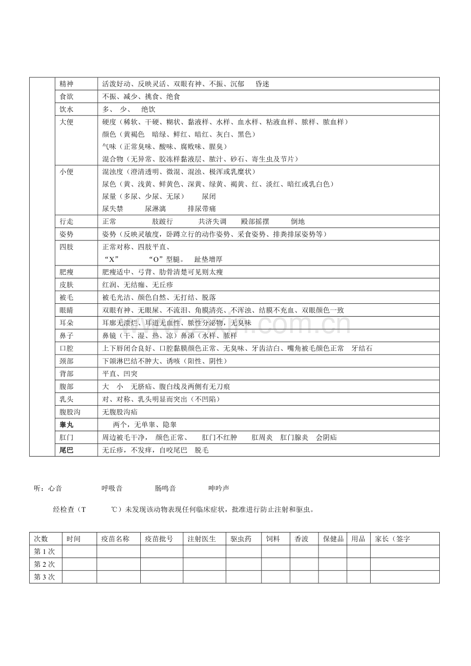 动物医院体检记录表.doc_第3页