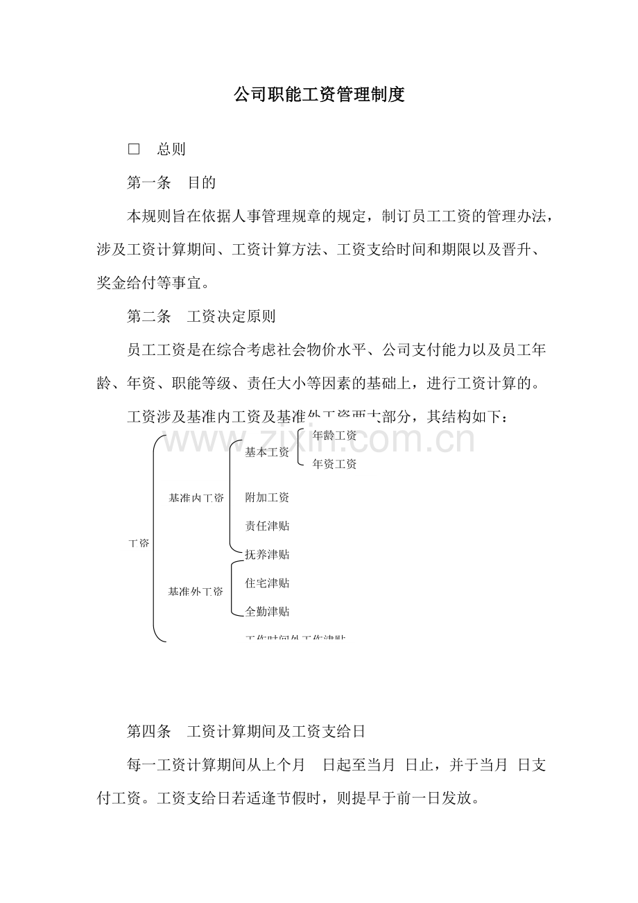 职能工资管理制度范本.doc_第1页