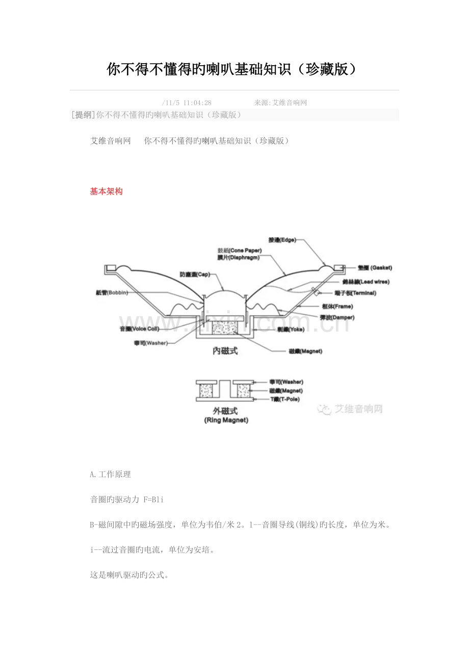 你不得不知道的喇叭基础知识.docx_第1页