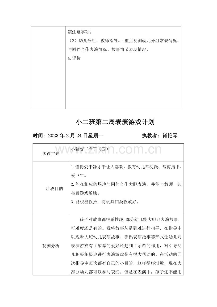 小班下表演游戏计划与反思.doc_第2页