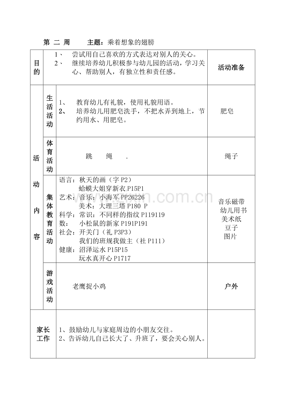 大班上学期周计划1-20周.doc_第2页