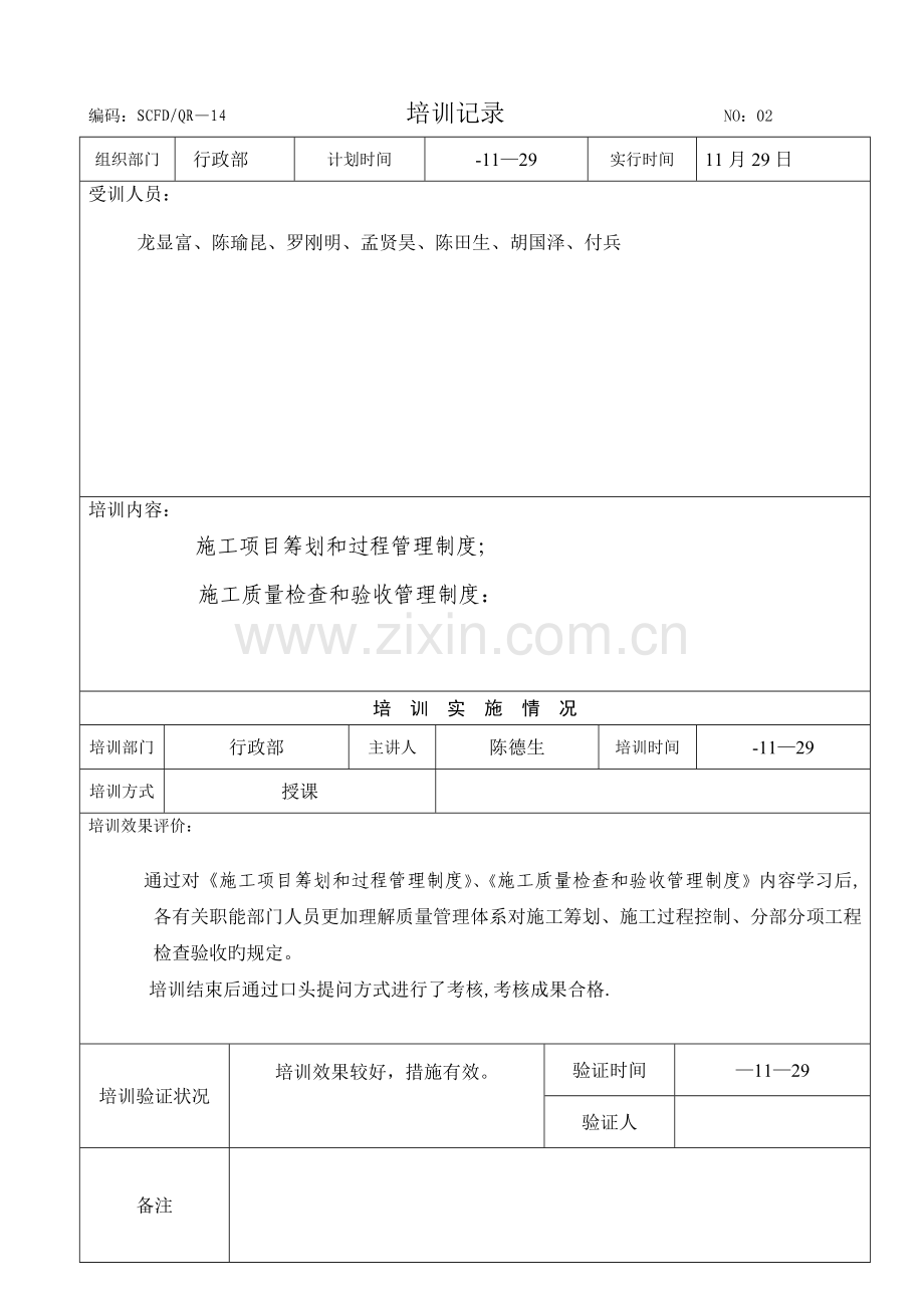 培训记录(项目部).doc_第2页