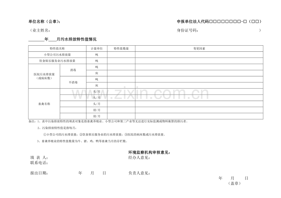 深圳市龙华新区排放污染物月季及变更申报表试行.doc_第2页