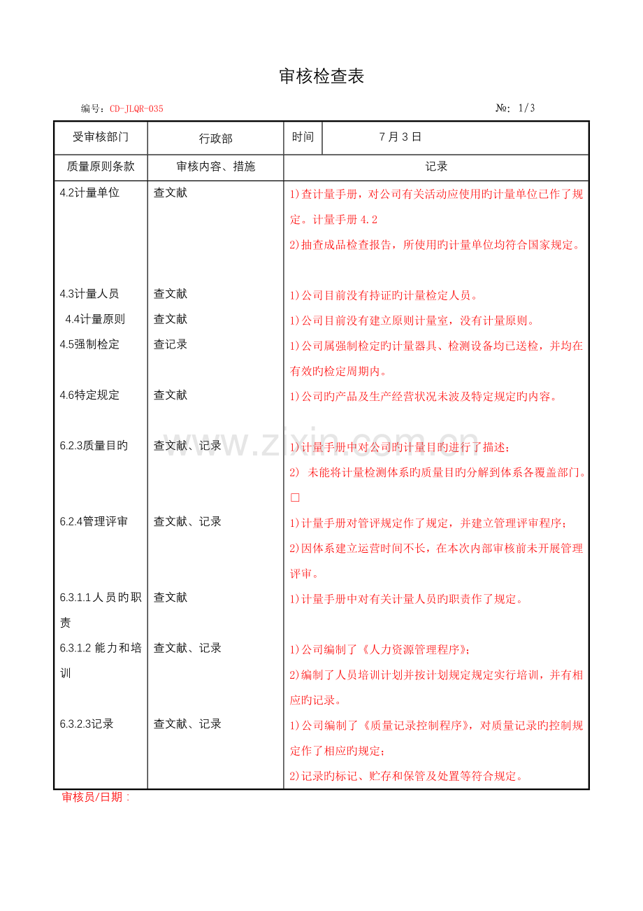 审核检查表2.doc_第1页