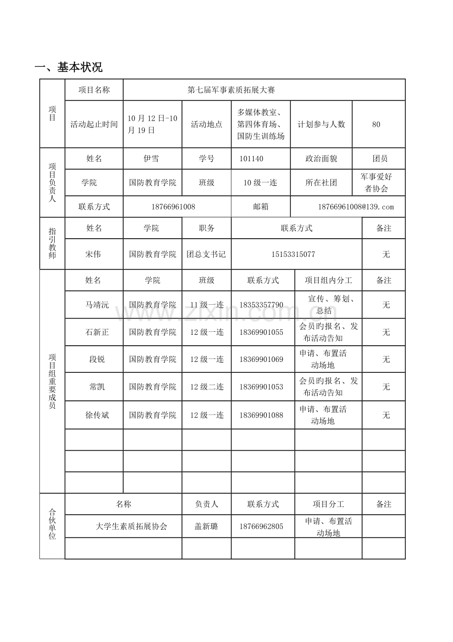 第七届军事素质拓展大赛立项书.doc_第3页