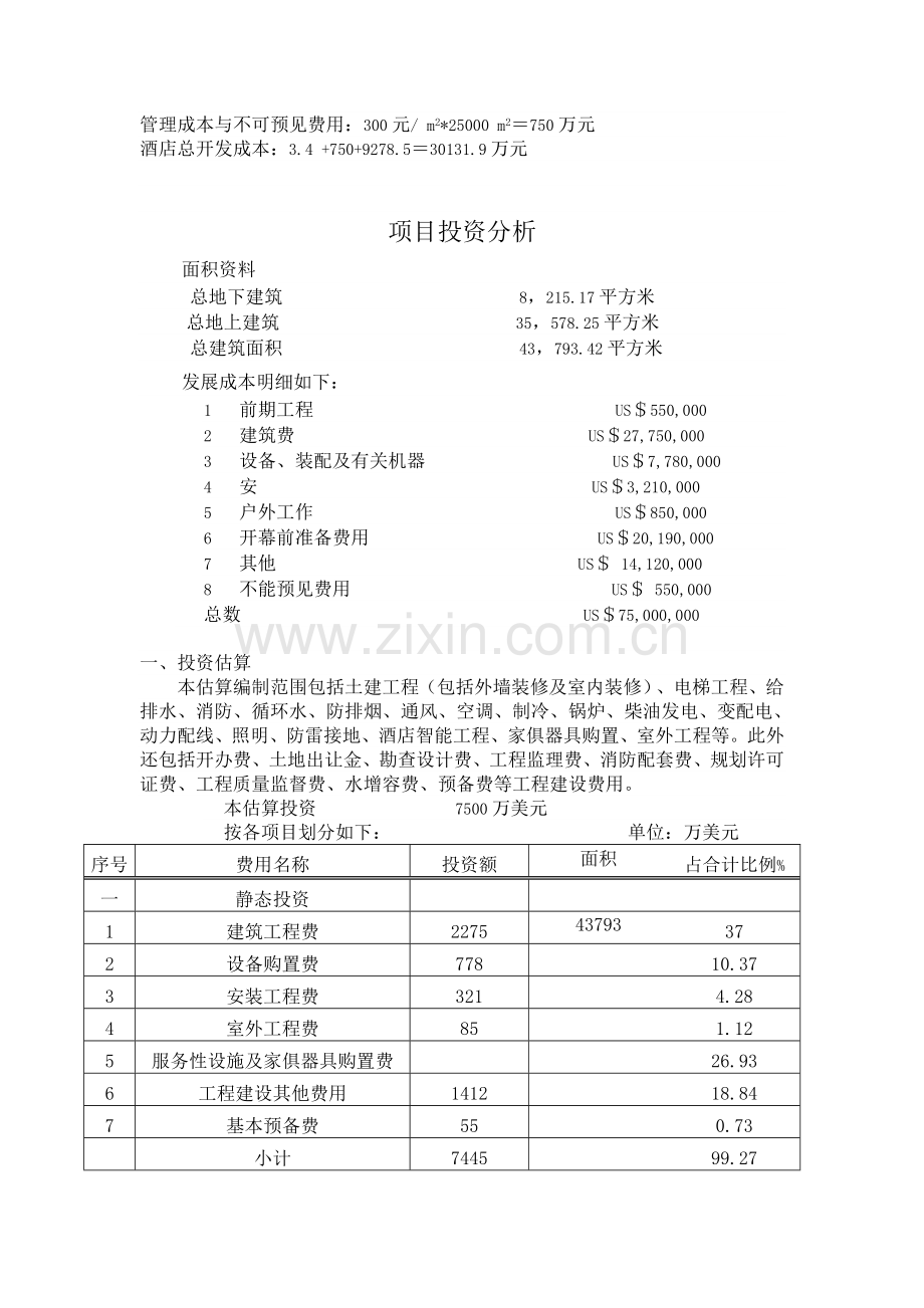 五星级酒店投资估算表.doc_第3页