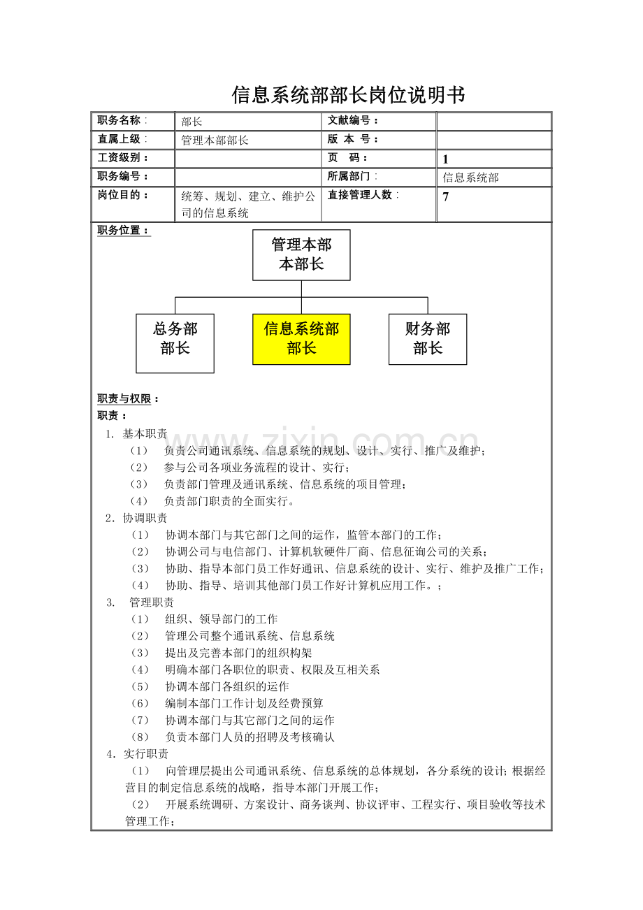 岗位说明书样稿.doc_第1页