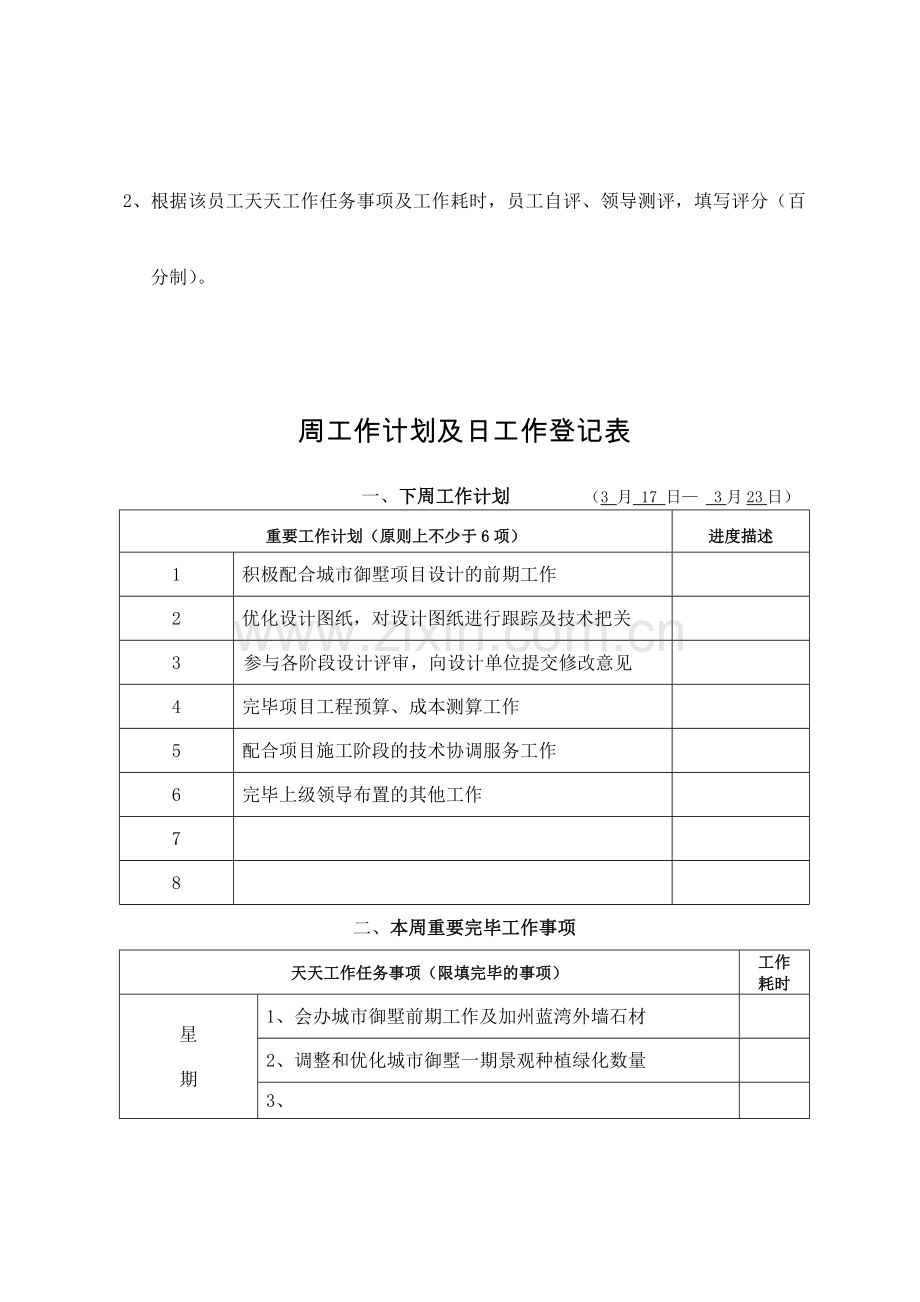 周工作计划及日工作记录表空白档.doc_第3页