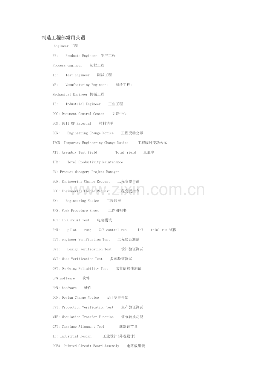 制造工程部常用英语(2).doc_第1页