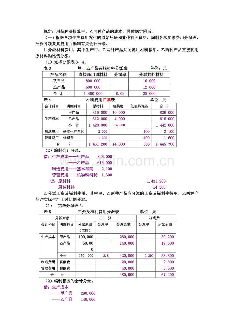 成本会计练习题答案第四版.doc_第2页