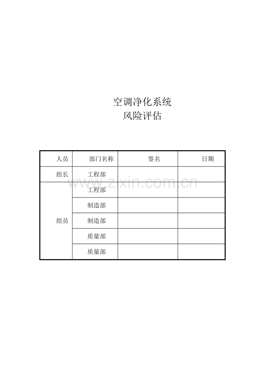 空调净化系统风险评估报告资料.doc_第1页