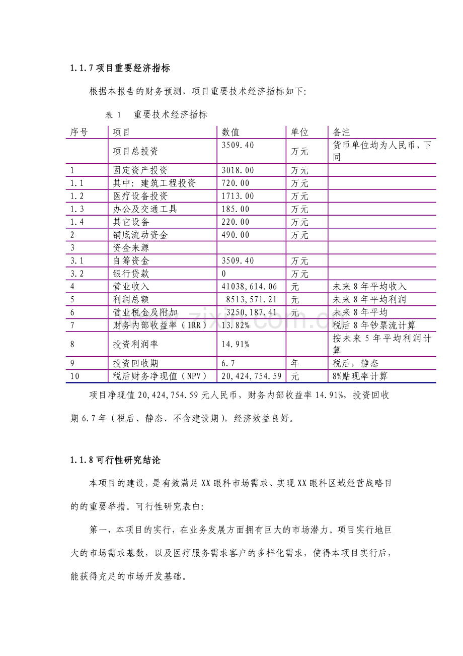 私人眼科医院建设商业计划书.doc_第3页