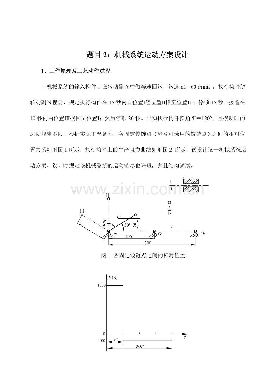 机械原理课程设计题目.doc_第1页