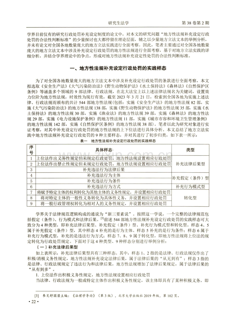 地方性法规补充设定行政处罚的合法性判断标准建构——基于544部地方性法规分析.pdf_第2页