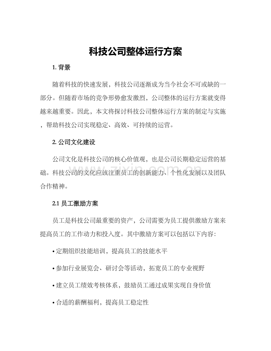 科技公司整体运行方案.docx_第1页