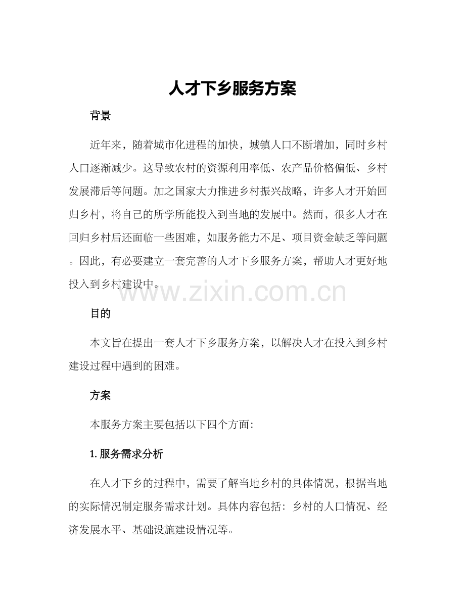 人才下乡服务方案.docx_第1页