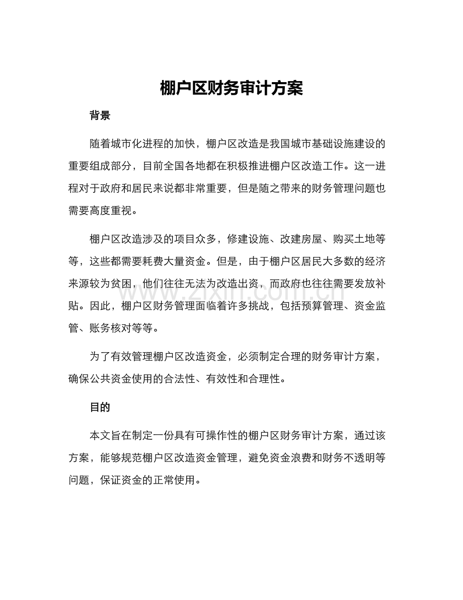 棚户区财务审计方案.docx_第1页