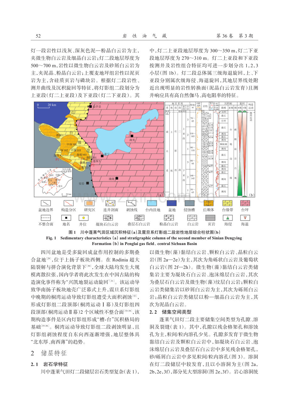 川中地区蓬莱气田震旦系灯影组二段储层发育主控因素及分布规律.pdf_第3页