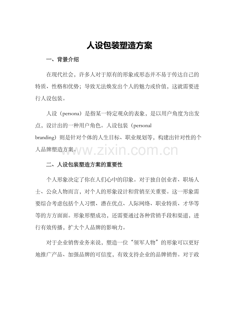 人设包装塑造方案.docx_第1页