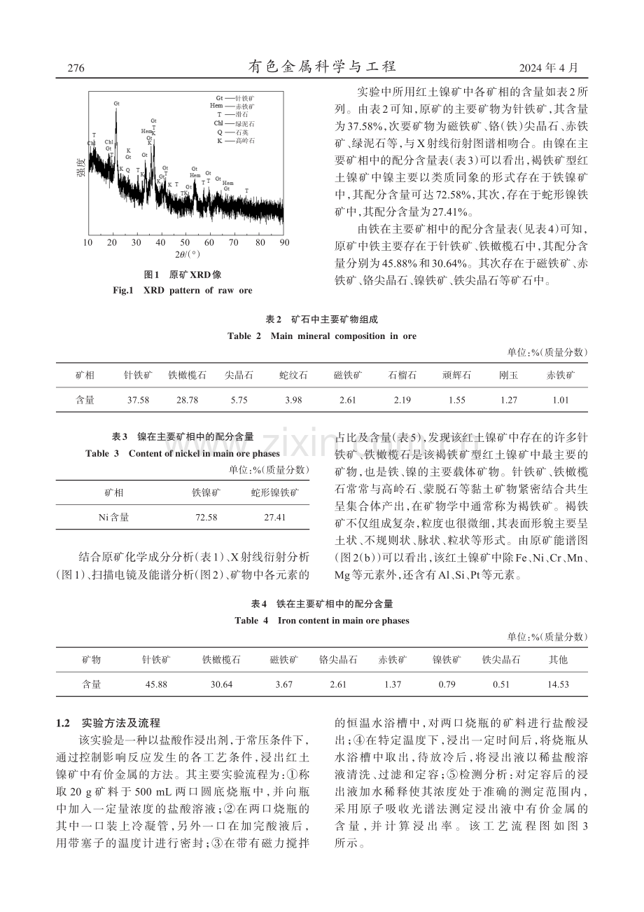 褐铁矿型红土镍矿中有价金属的酸浸工艺.pdf_第3页