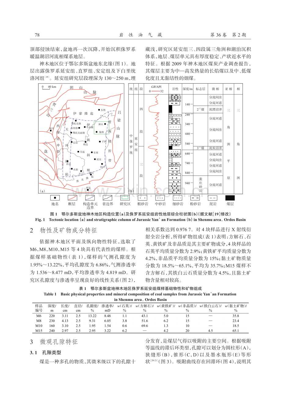 鄂尔多斯盆地神木地区侏罗系延安组煤层微观孔隙结构特征.pdf_第3页