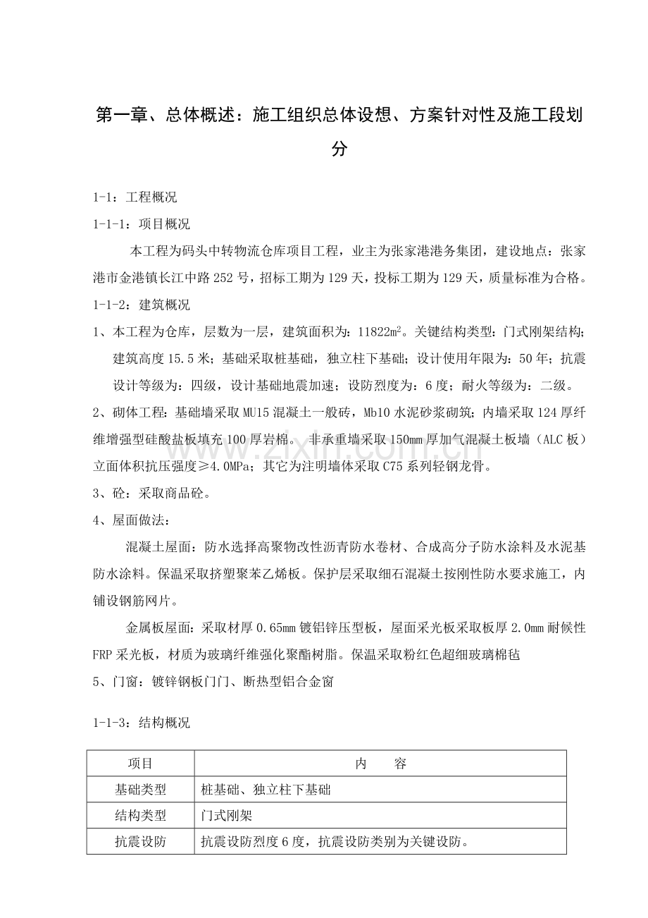 仓库施工组织设计样本.doc_第1页