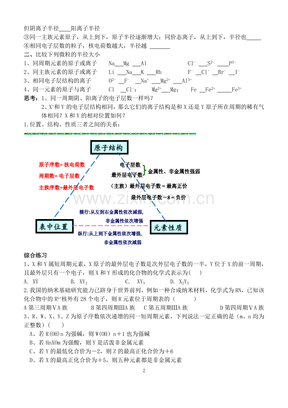 高一化学必修2第一章知识点总结说课材料.doc_第2页