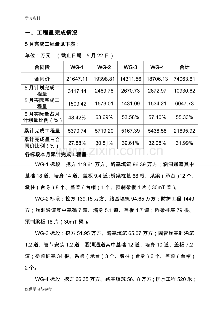 工地监理例会汇报材料(高速公路监理)知识讲解.doc_第1页