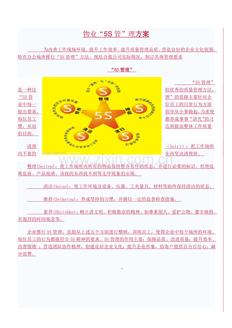 物业公司5S质量管理手册及制度.doc_第1页