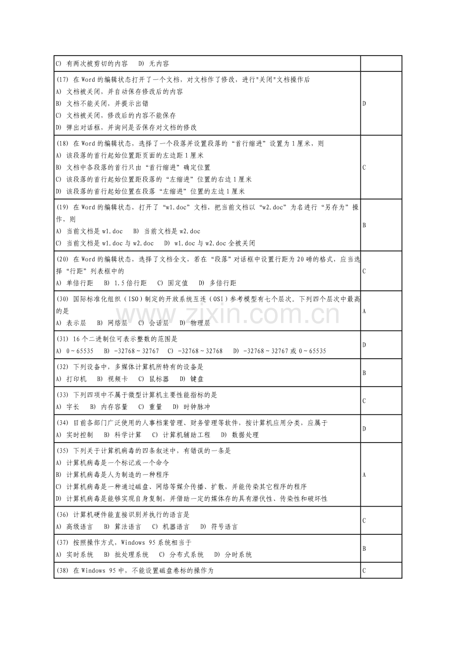 2013全国计算机等级考试一级Windows试题四.doc_第2页