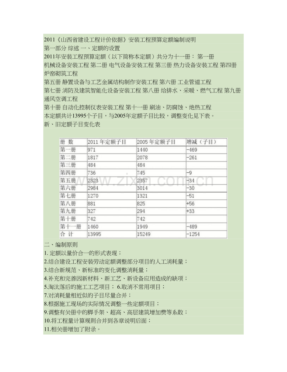 2011山西省建设工程计价依据安装工程预算定额编制说明.doc_第1页