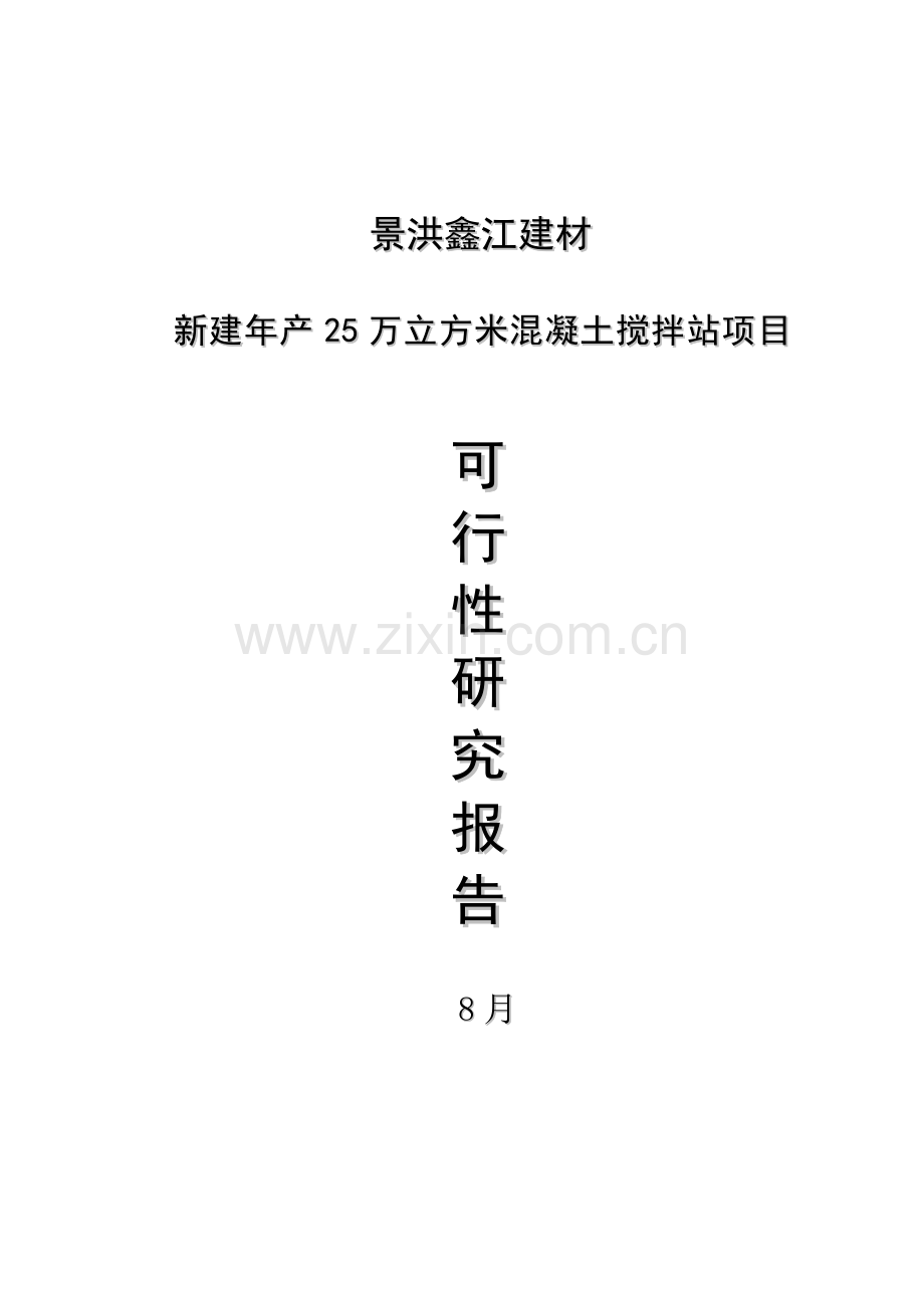 年产25万立方米混凝土搅拌站项目研究报告样本.doc_第1页