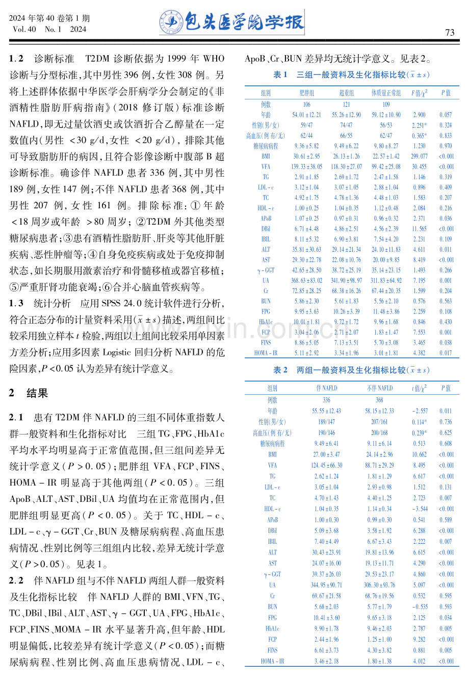 非酒精性脂肪肝合并2型糖尿病的临床特征分析.pdf_第3页