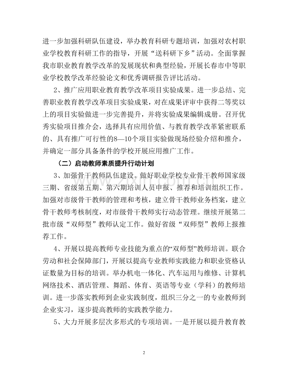 长春市职业与成人教育研究指导中心二00九年工作要点资料.doc_第2页